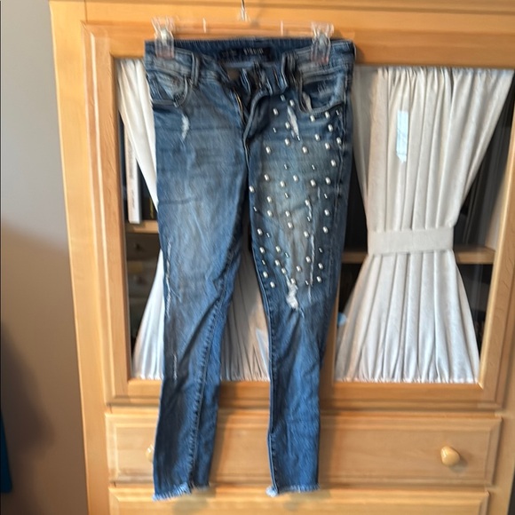 STS Blue Women's Distressed Skinny Jeans with Pearl Details - Picture 1 of 5